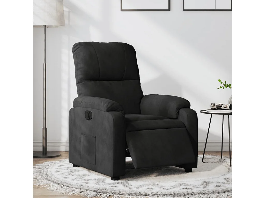 Fauteuil inclinable électrique noir tissu microfibre