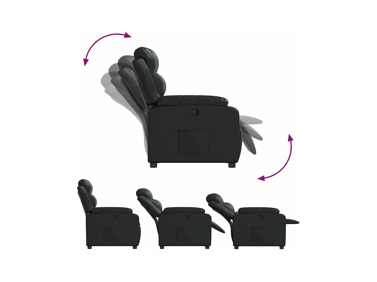 Fauteuil inclinable Noir Similicuir