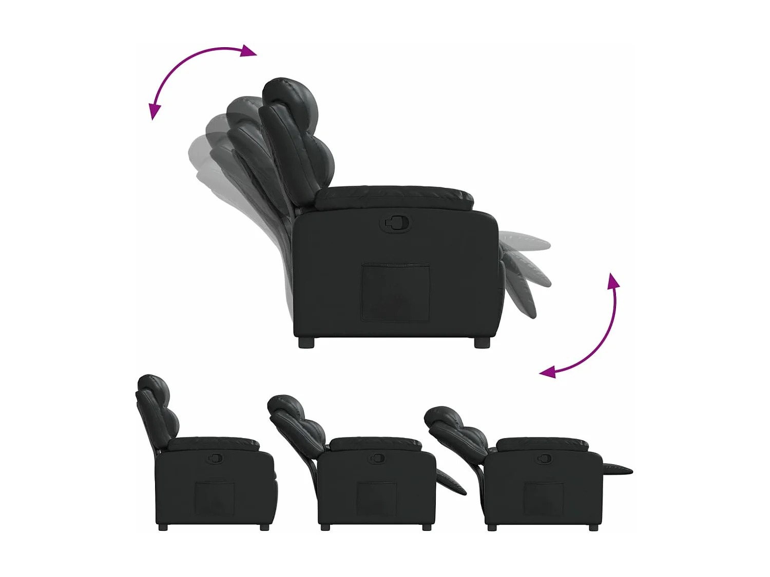 Fauteuil inclinable Noir Similicuir