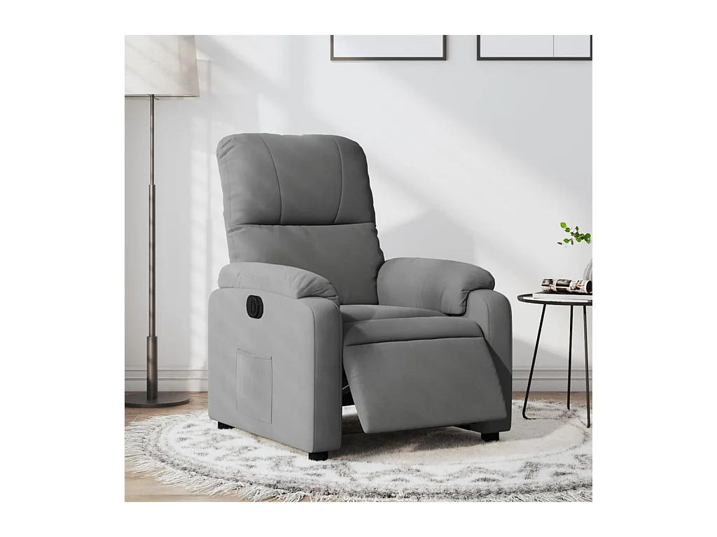 Fauteuil inclinable électrique gris foncé tissu microfibre