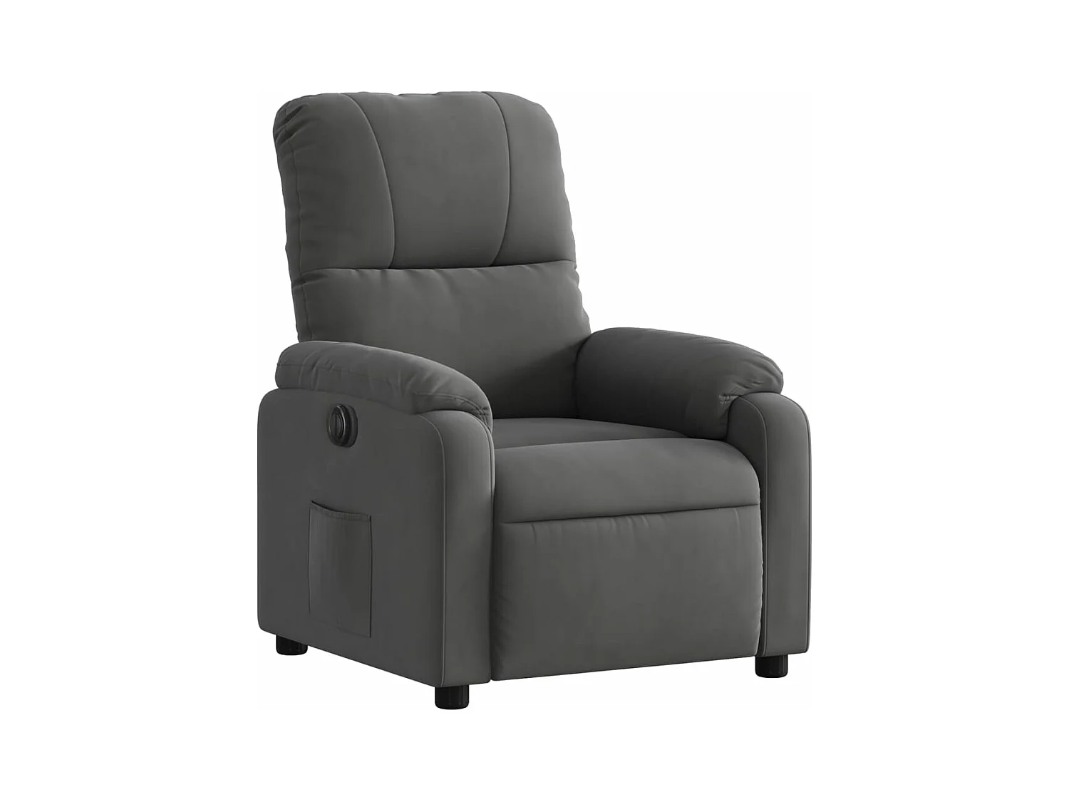 Fauteuil inclinable électrique gris foncé tissu microfibre