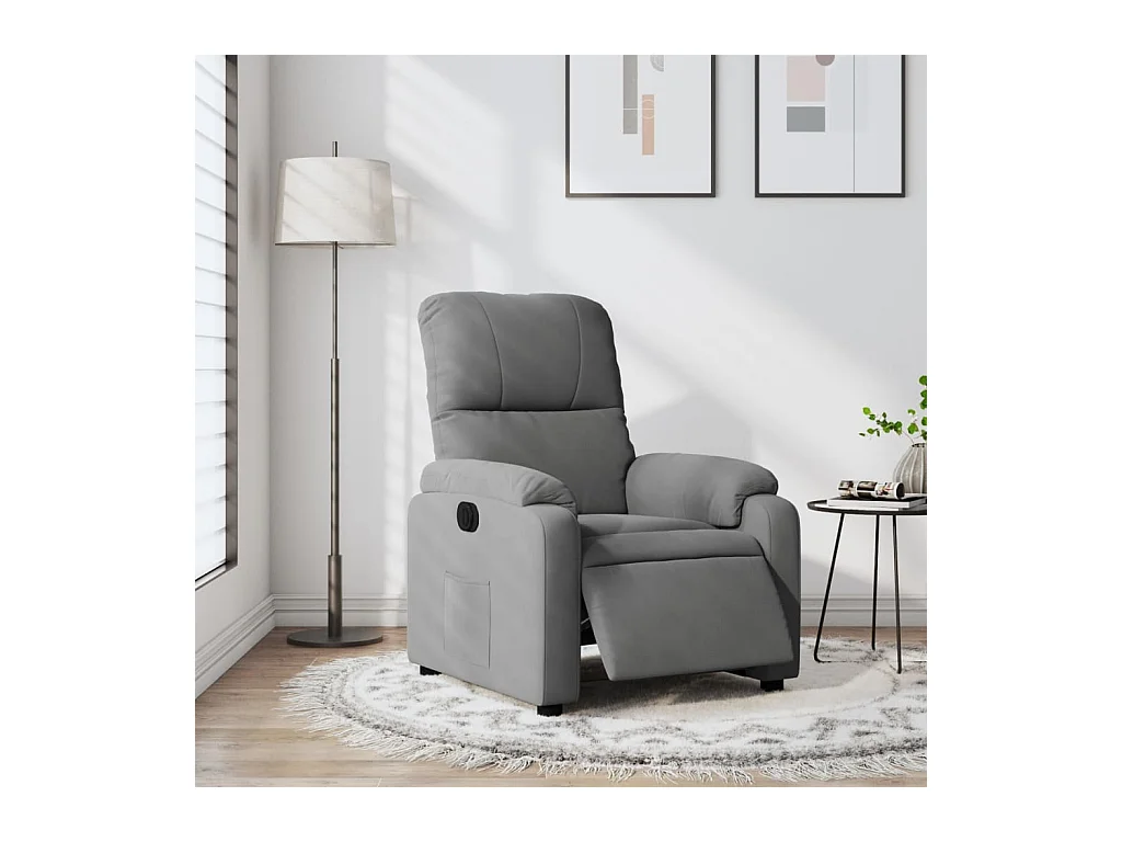 Fauteuil inclinable électrique gris foncé tissu microfibre