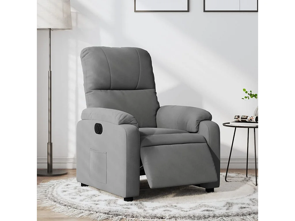 Fauteuil inclinable électrique gris foncé tissu microfibre