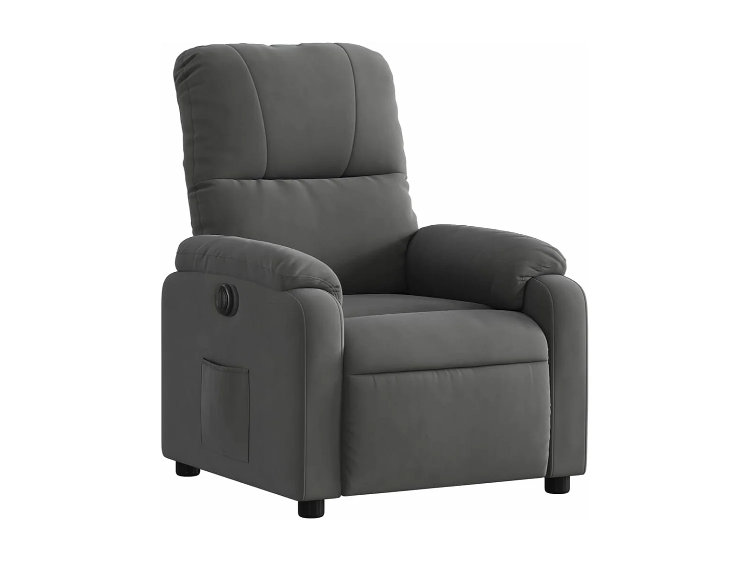 Fauteuil inclinable électrique gris foncé tissu microfibre