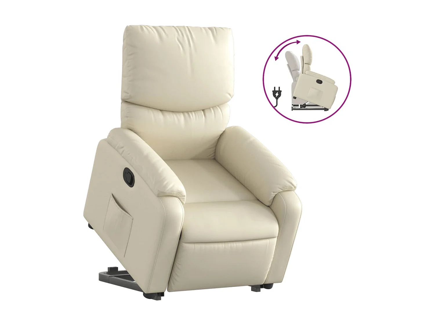 Fauteuil inclinable Crème Similicuir