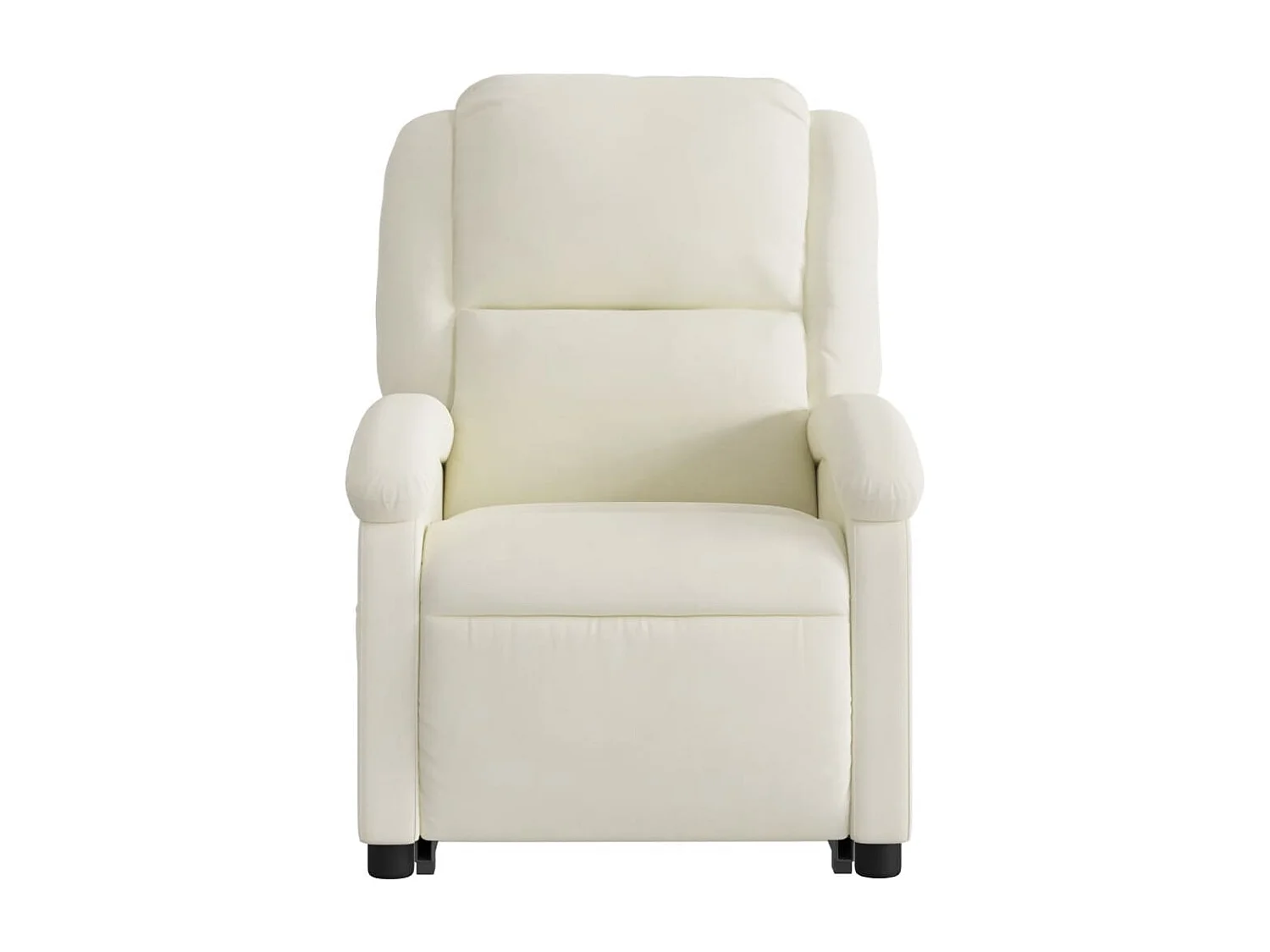 Sillón eléctrico reclinable elevable de terciopelo crema