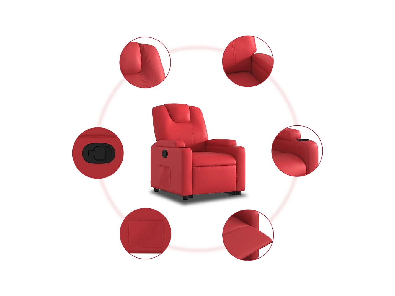 Fauteuil inclinable Rouge Similicuir