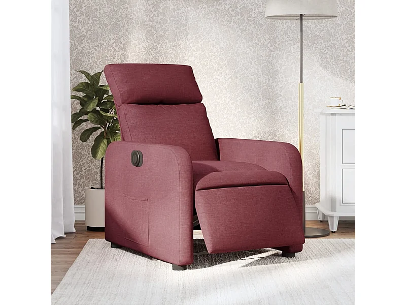 Fauteuil inclinable électrique Rouge bordeaux Tissu