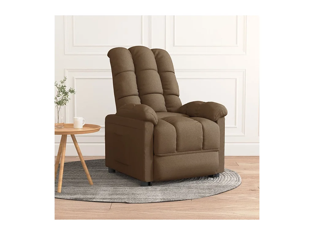 Sillón reclinable de tela marrón
