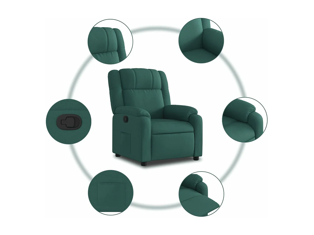 Fauteuil inclinable Vert foncé Tissu