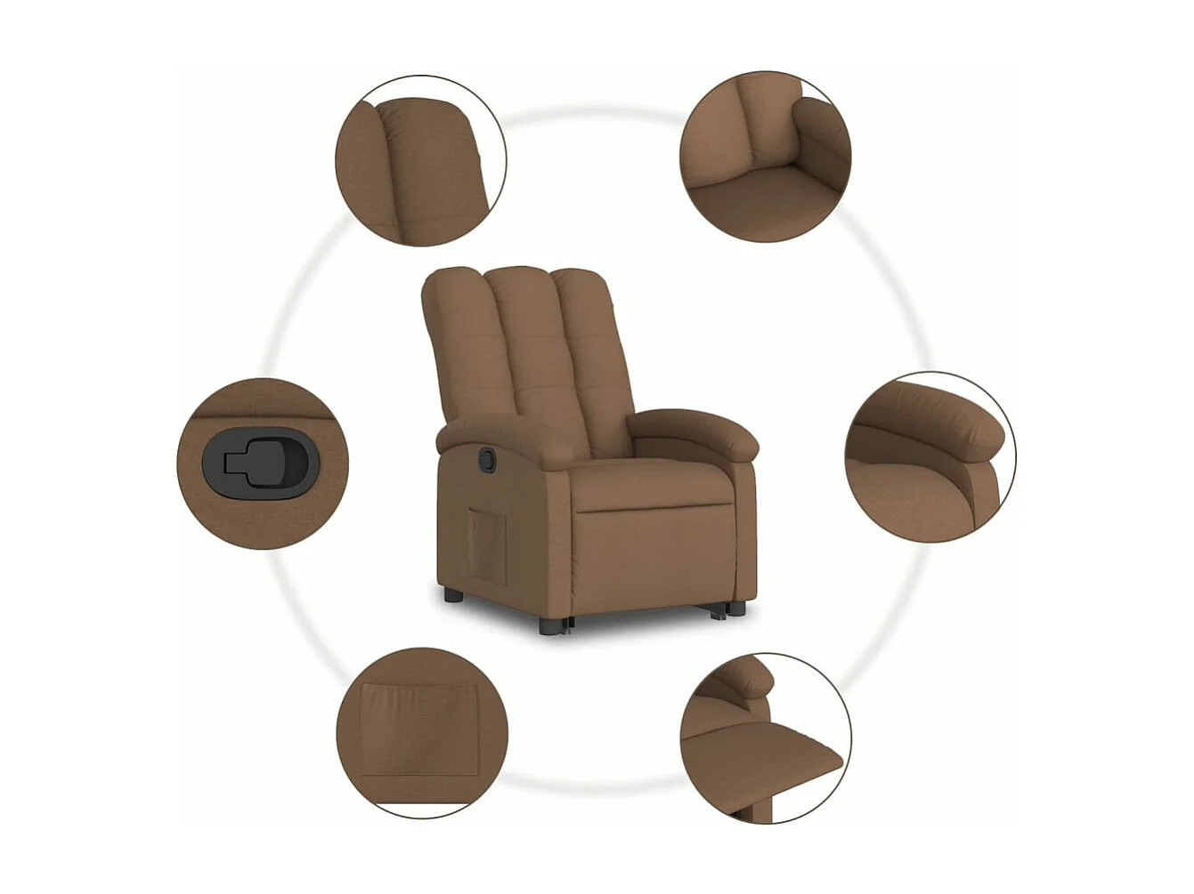 Fauteuil inclinable Marron Tissu