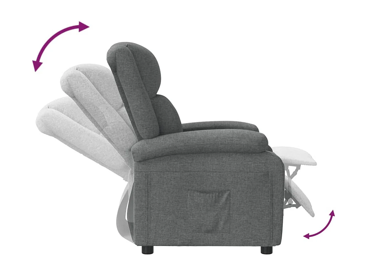 Fauteuil inclinable Gris foncé Tissu