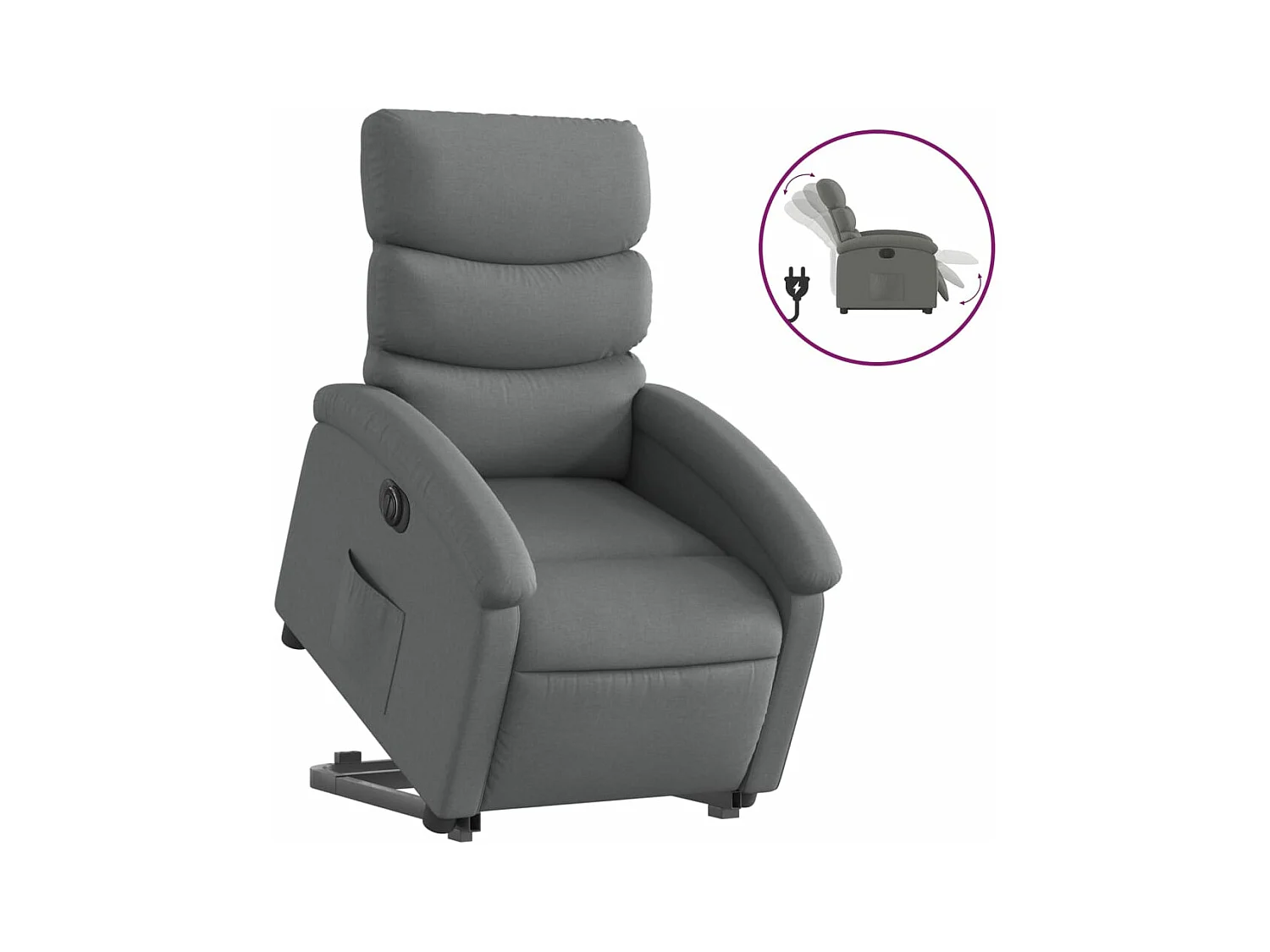 Fauteuil inclinable électrique gris foncé tissu