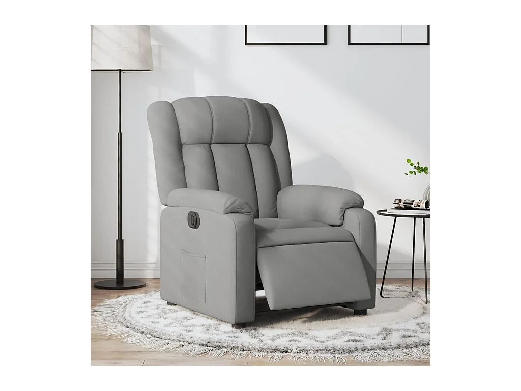 Fauteuil inclinable électrique Gris clair Tissu