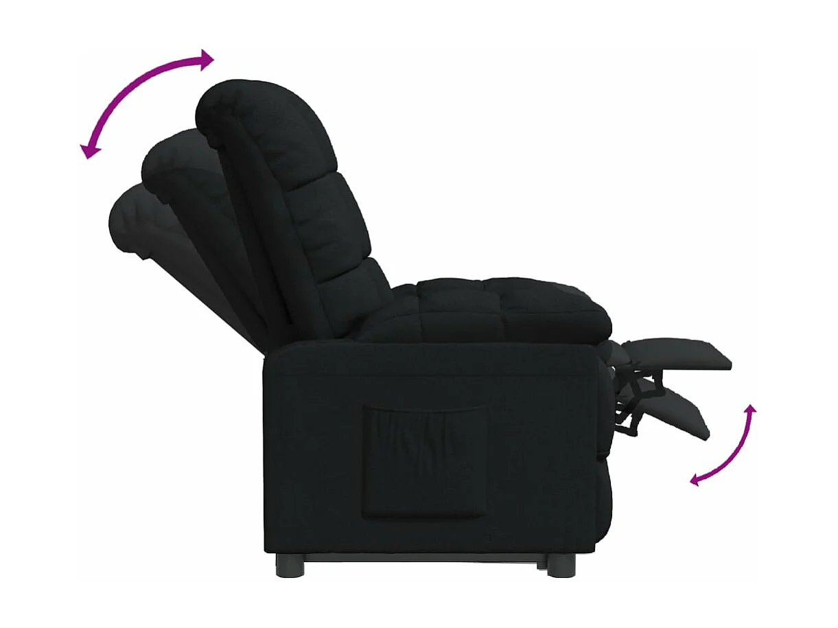 Fauteuil inclinable Noir Tissu