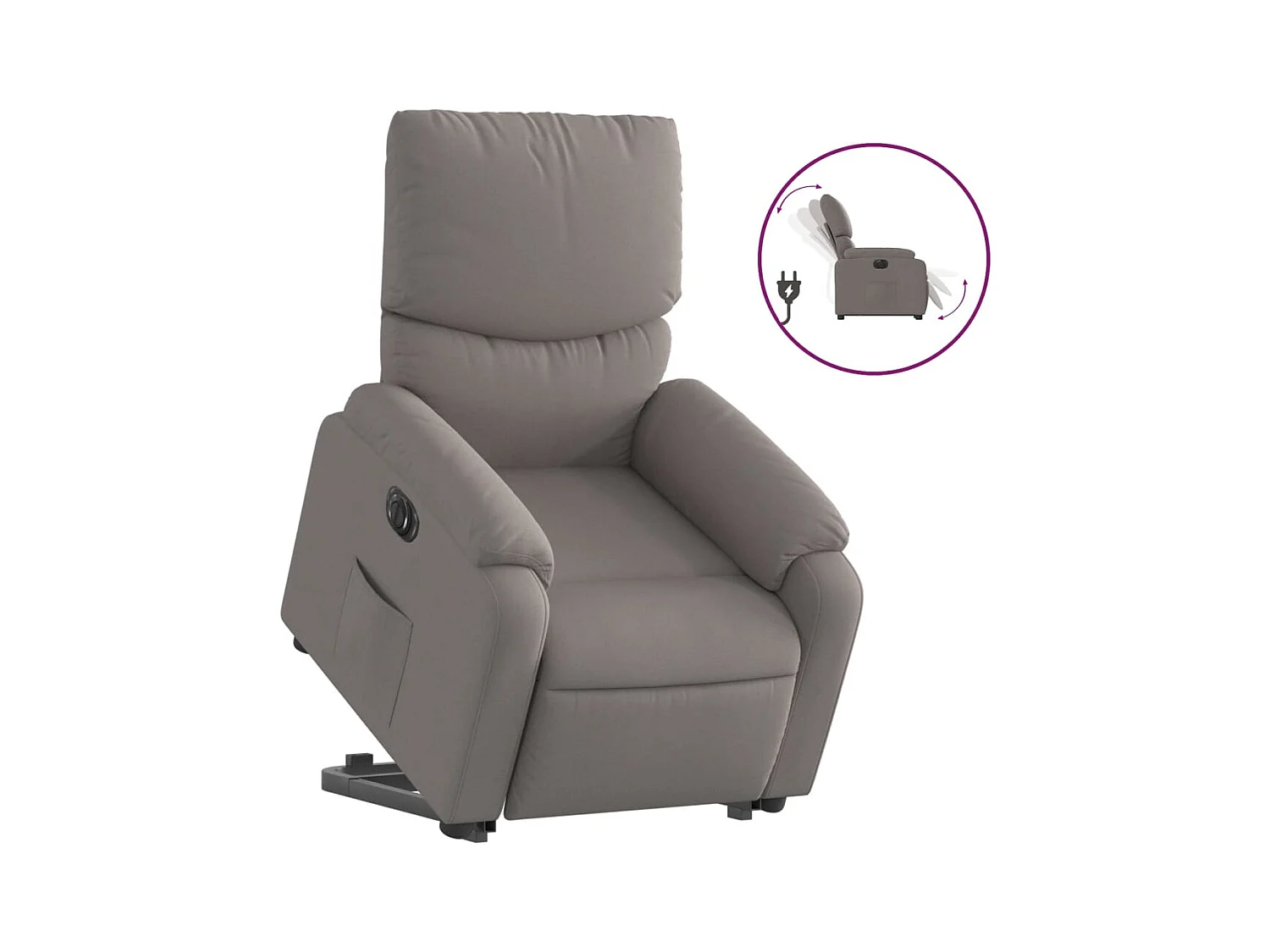 Fauteuil inclinable électrique taupe tissu