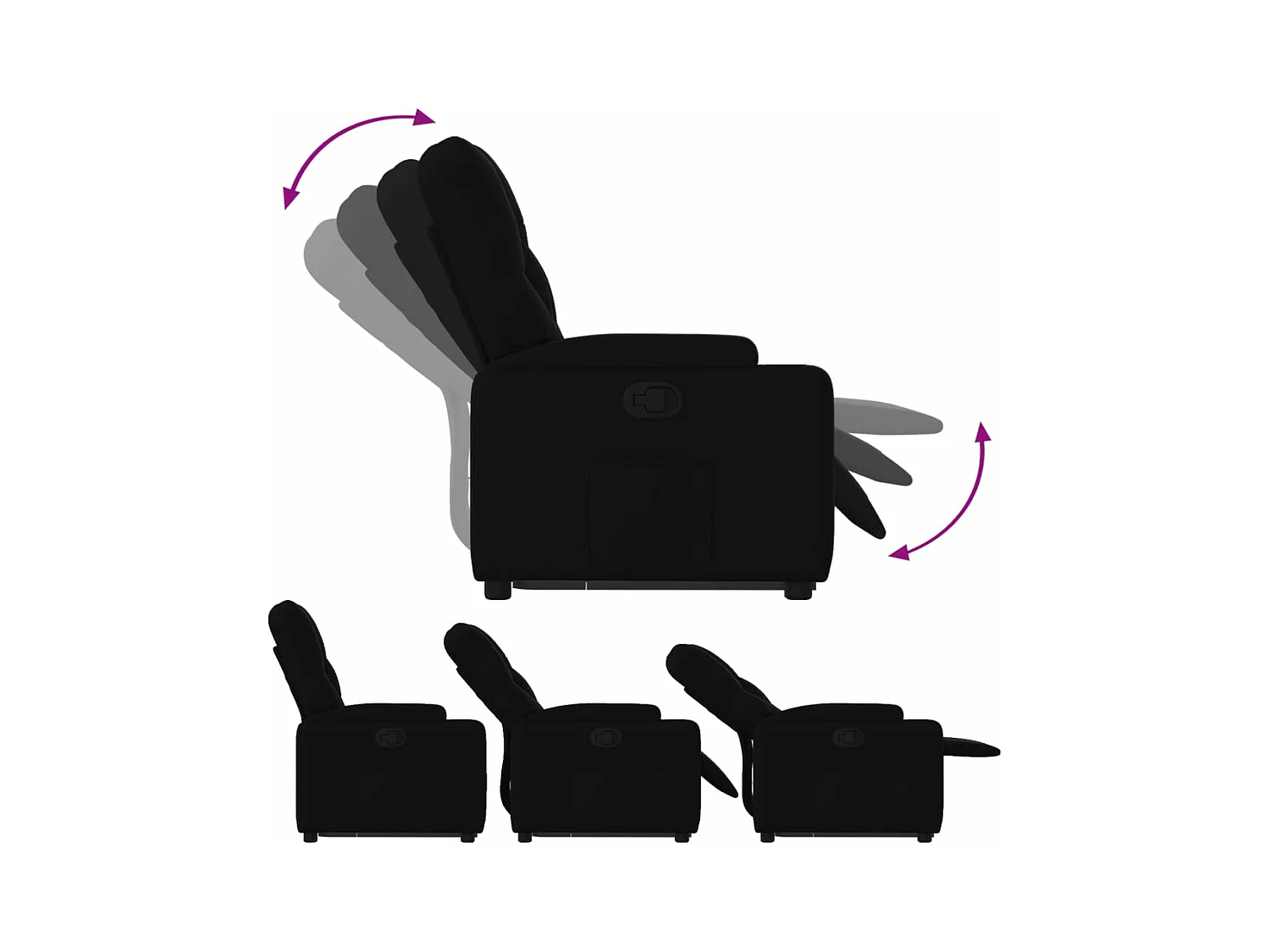 Fauteuil inclinable noir tissu