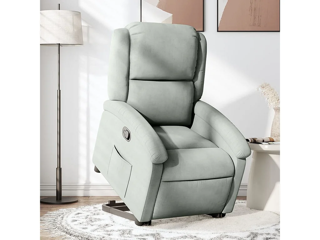 Fauteuil inclinable Gris clair Velours
