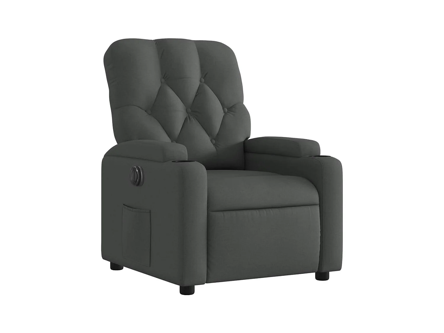 Fauteuil inclinable électrique Gris foncé Tissu