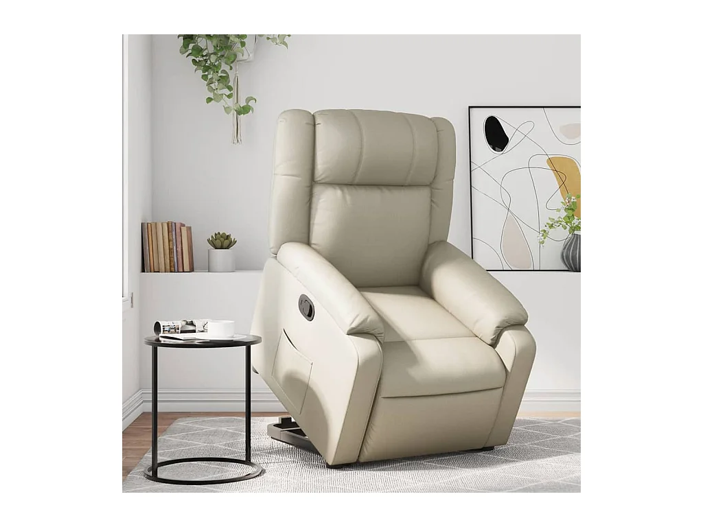Fauteuil inclinable Crème Similicuir