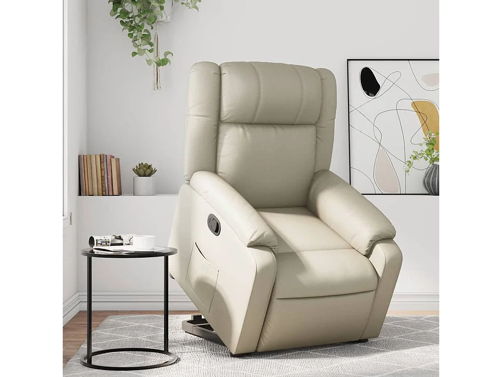 Fauteuil inclinable Crème Similicuir