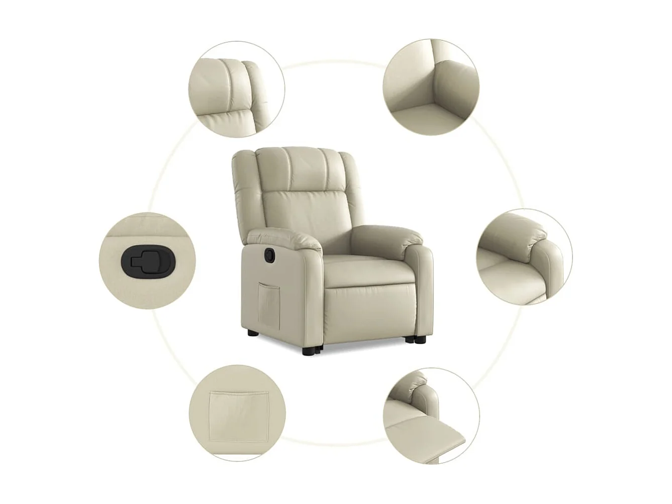Fauteuil inclinable Crème Similicuir