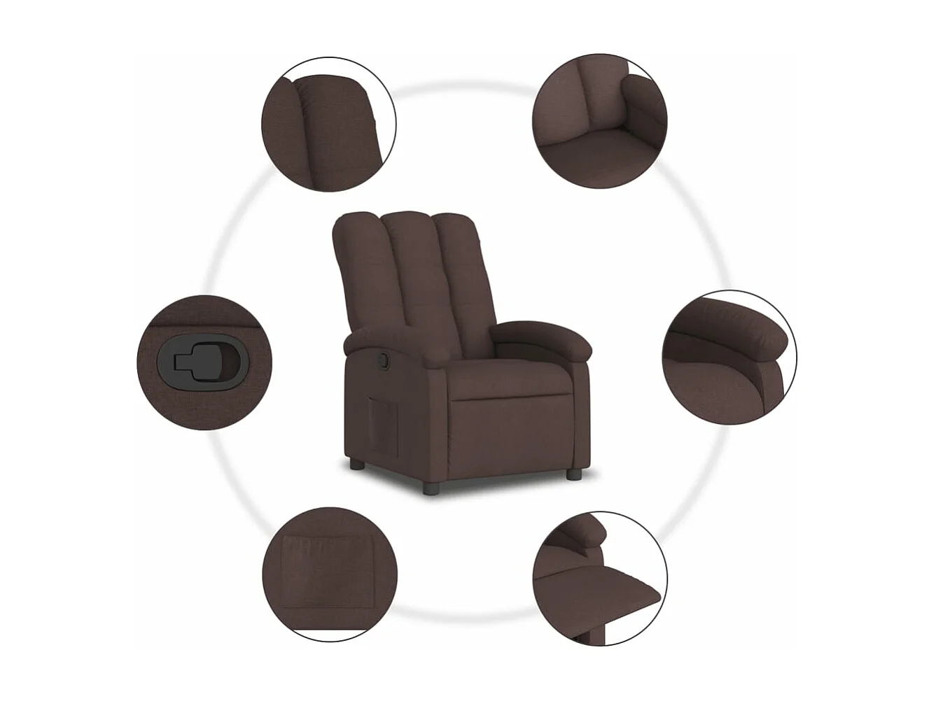 Fauteuil inclinable Marron foncé Tissu