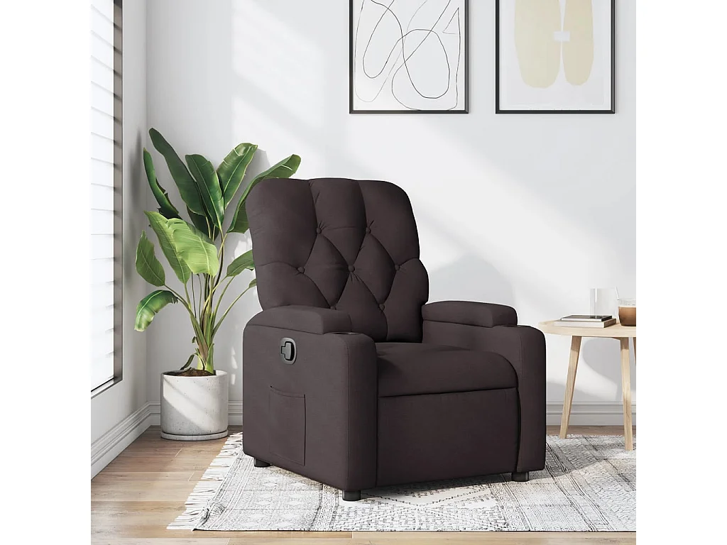 Fauteuil inclinable Marron foncé Tissu