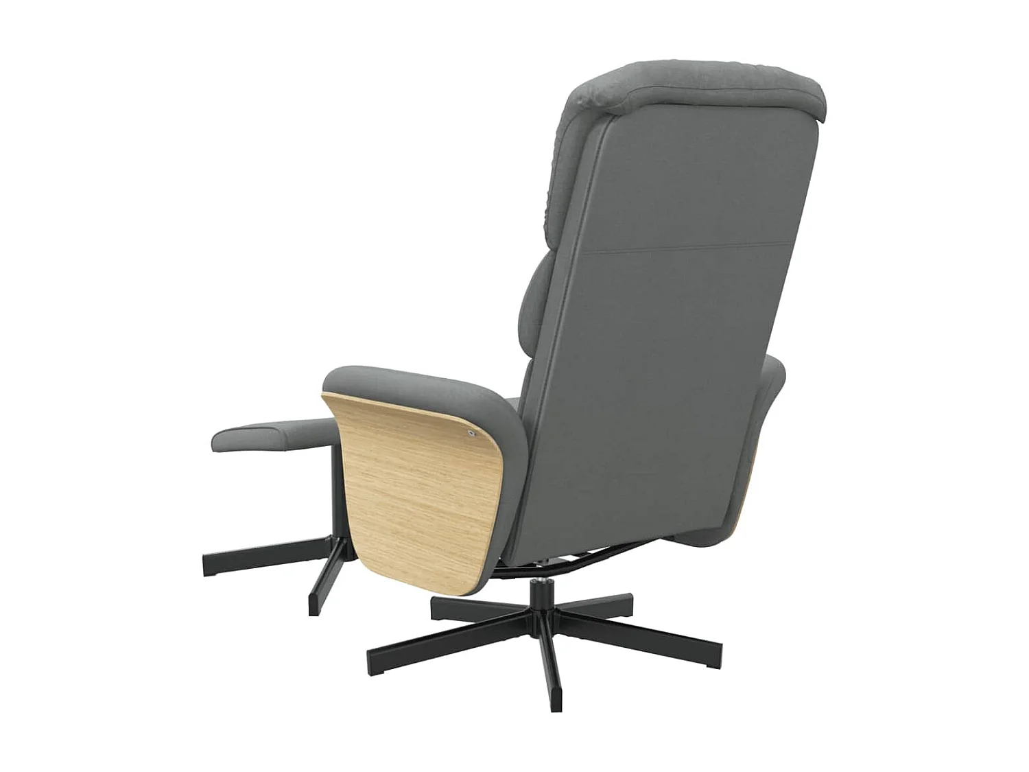 Fauteuil inclinable avec repose-pied gris foncé tissu
