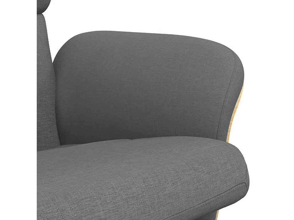Fauteuil inclinable avec repose-pied gris foncé tissu