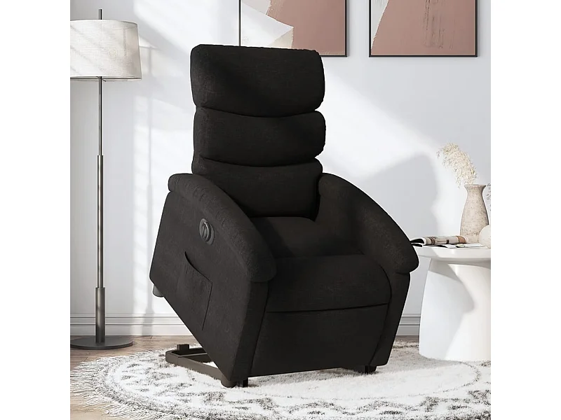 Fauteuil inclinable électrique noir tissu