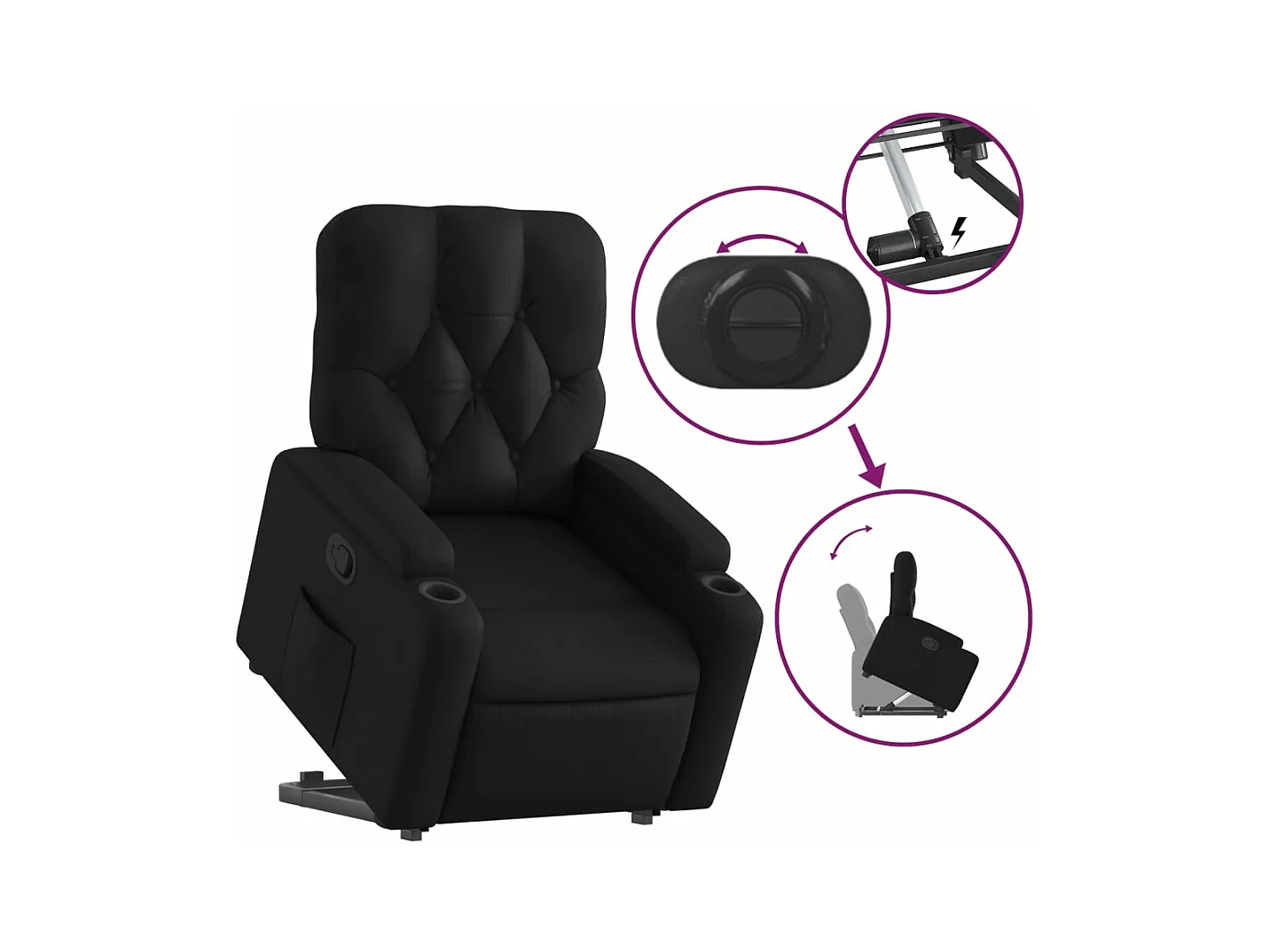 Fauteuil inclinable Noir Similicuir