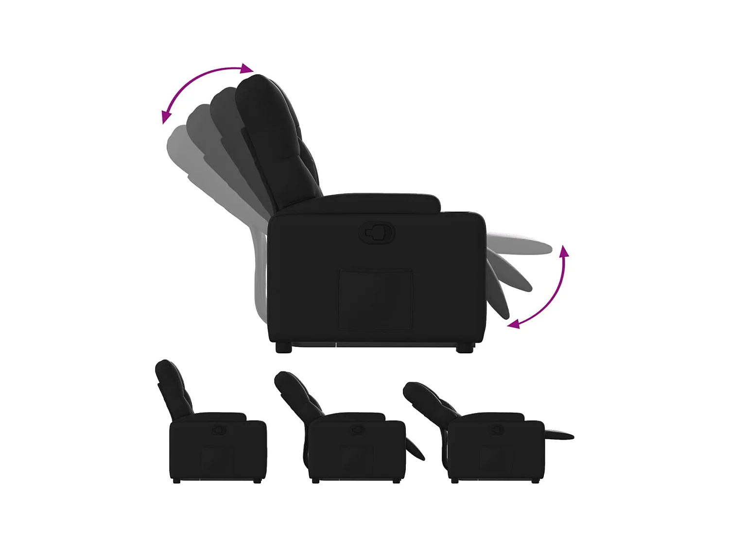 Fauteuil inclinable Noir Similicuir