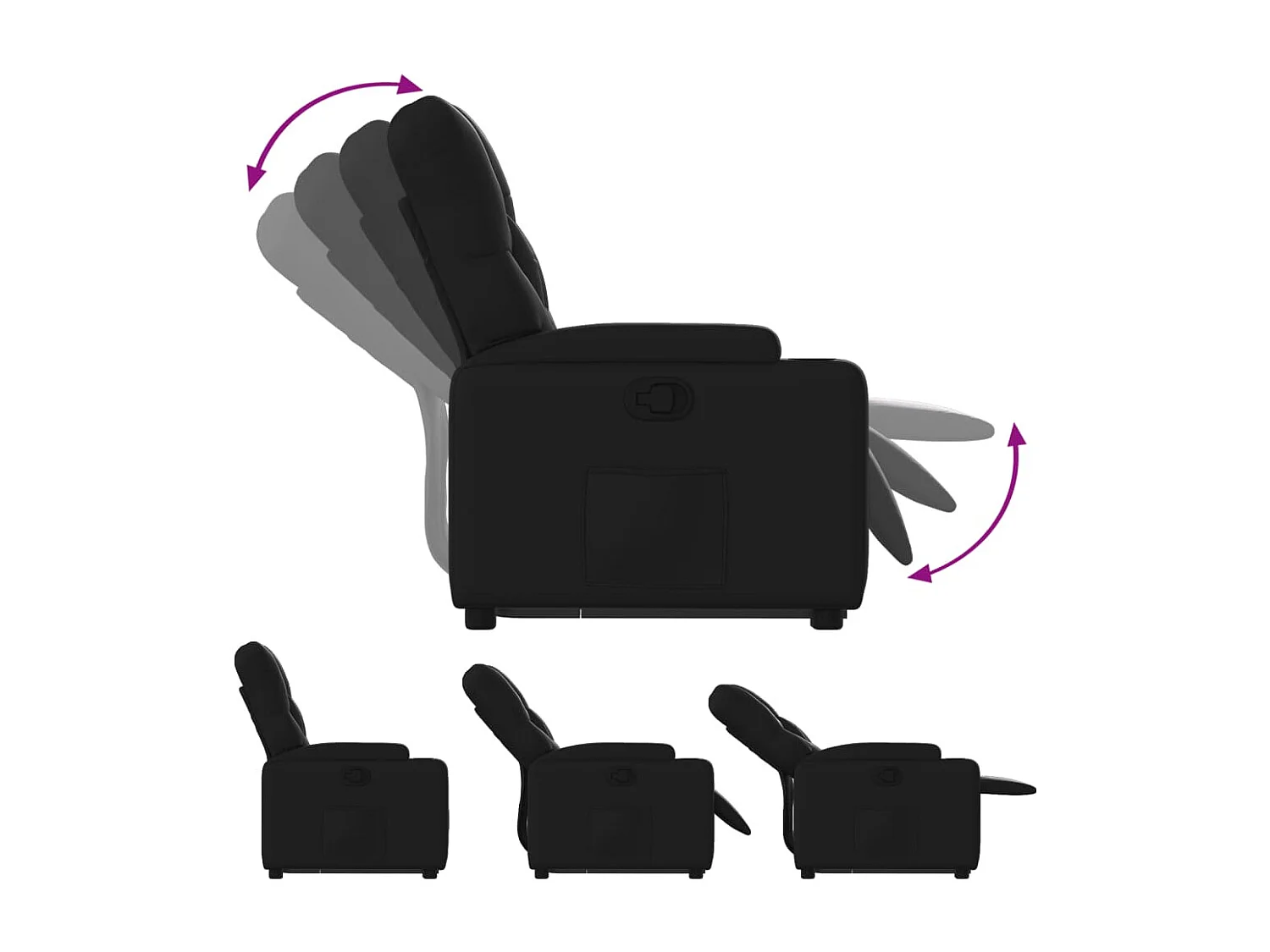 Fauteuil inclinable Noir Similicuir