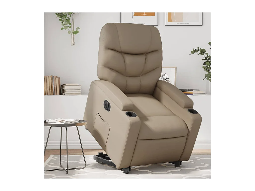 Fauteuil inclinable électrique cappuccino similicuir