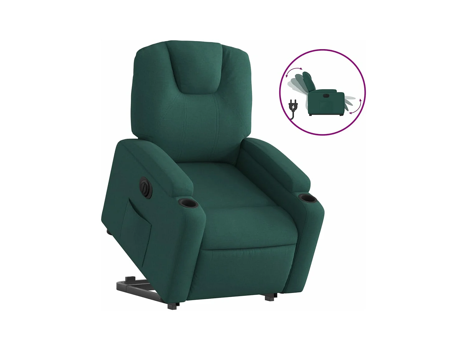Fauteuil inclinable électrique vert foncé tissu