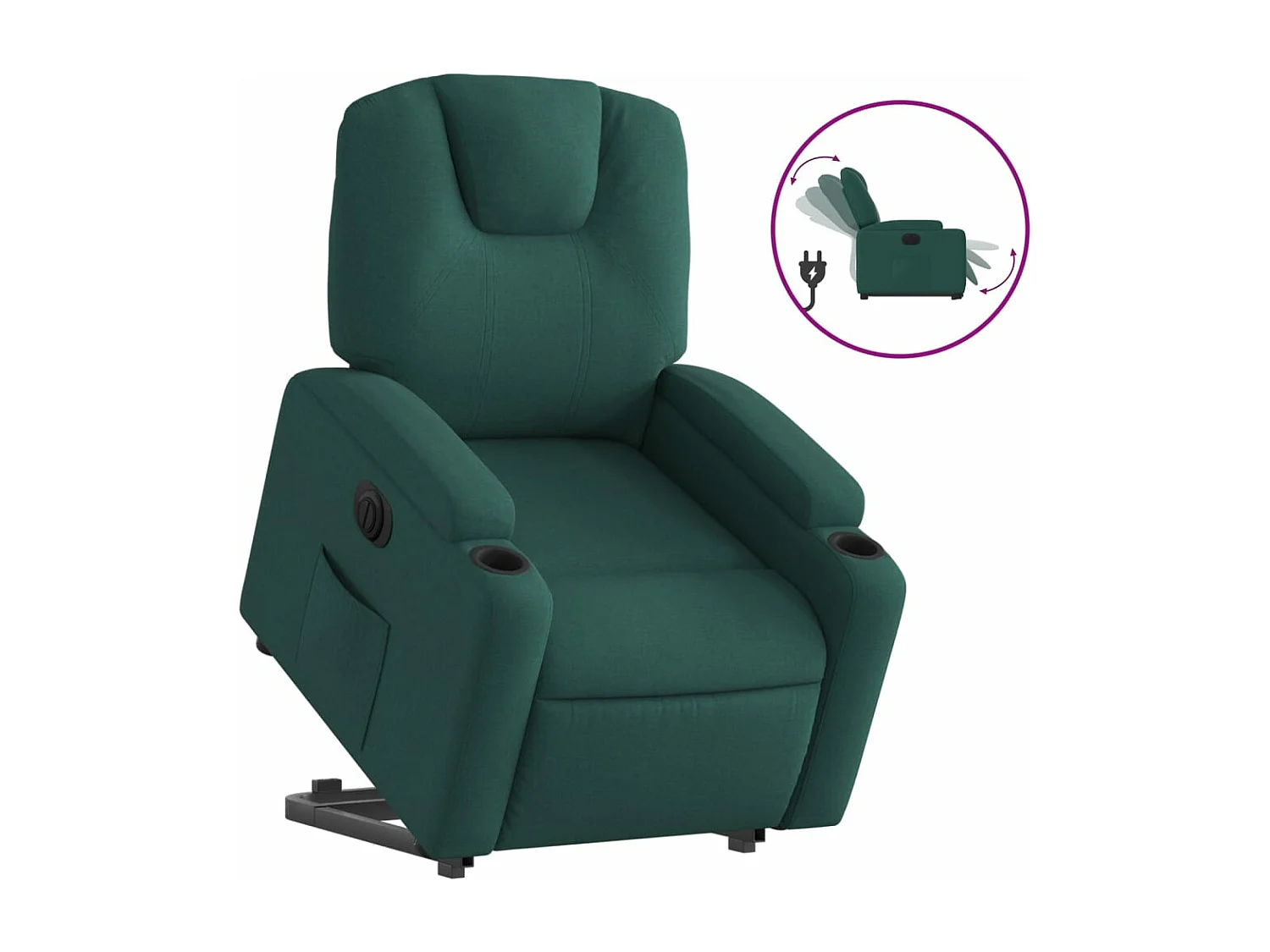 Fauteuil inclinable électrique vert foncé tissu