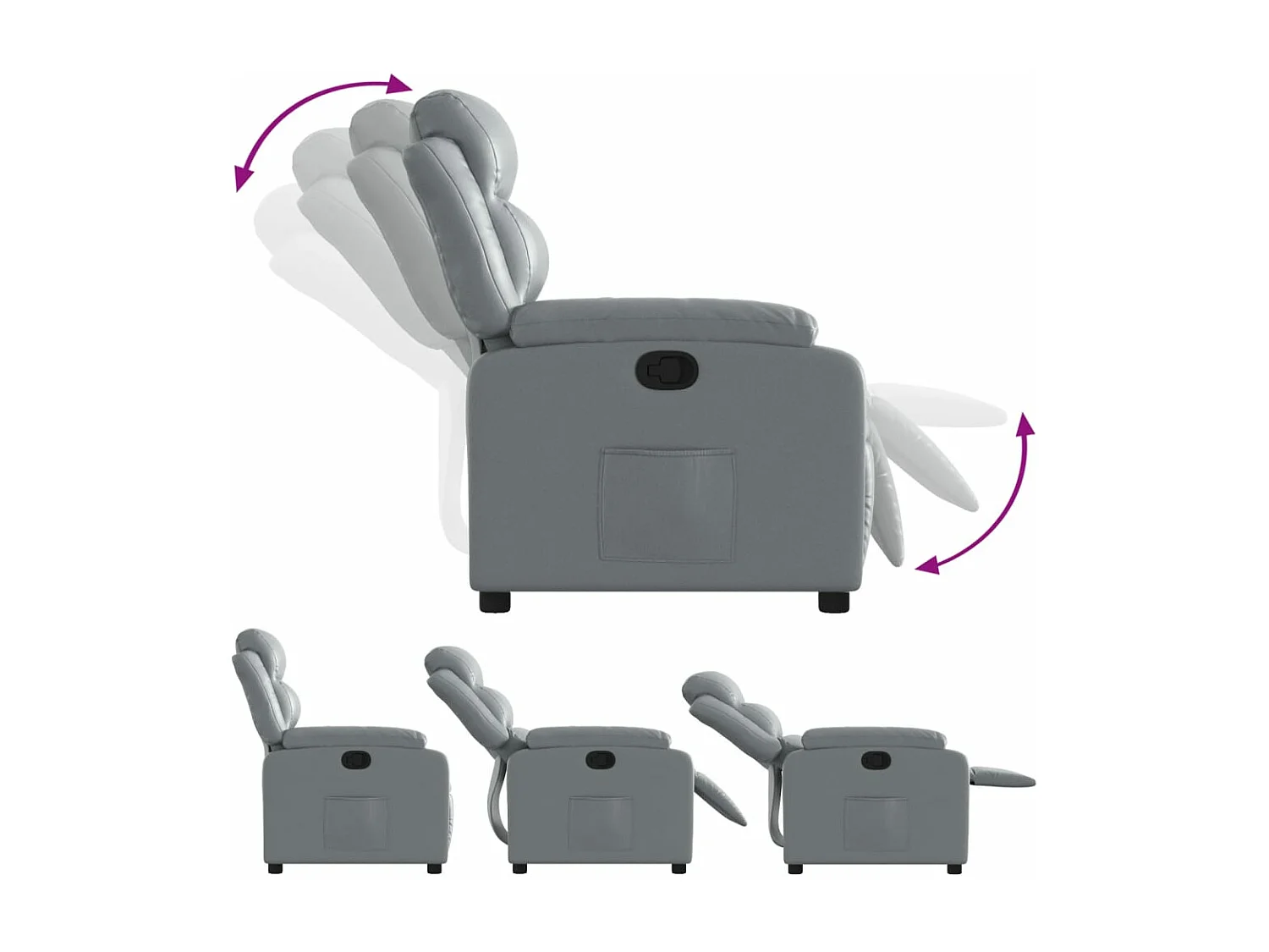 Fauteuil inclinable Gris Similicuir