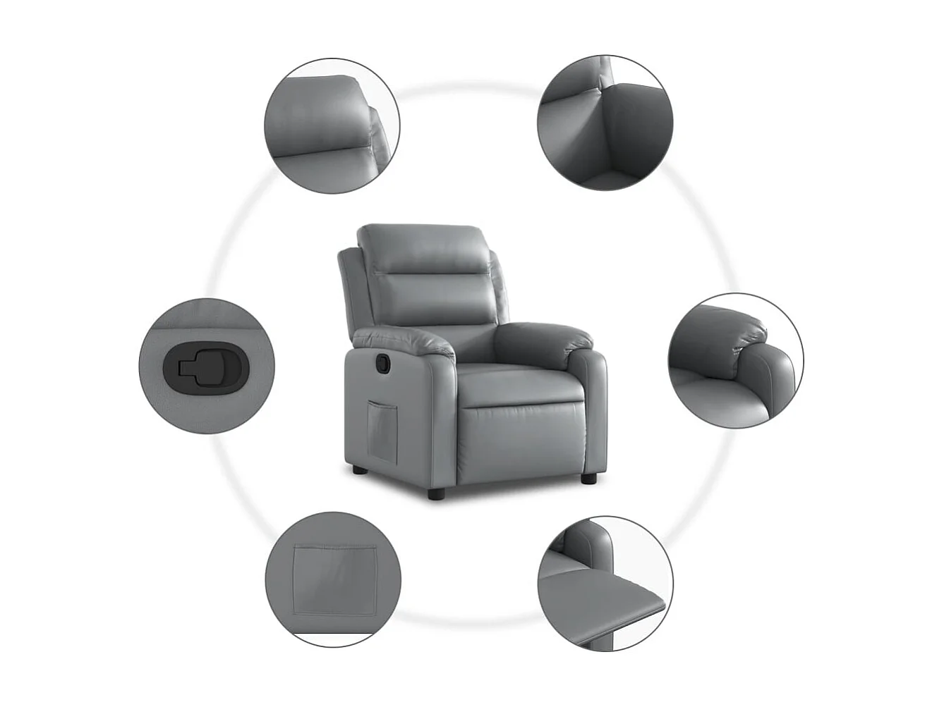 Fauteuil inclinable Gris Similicuir