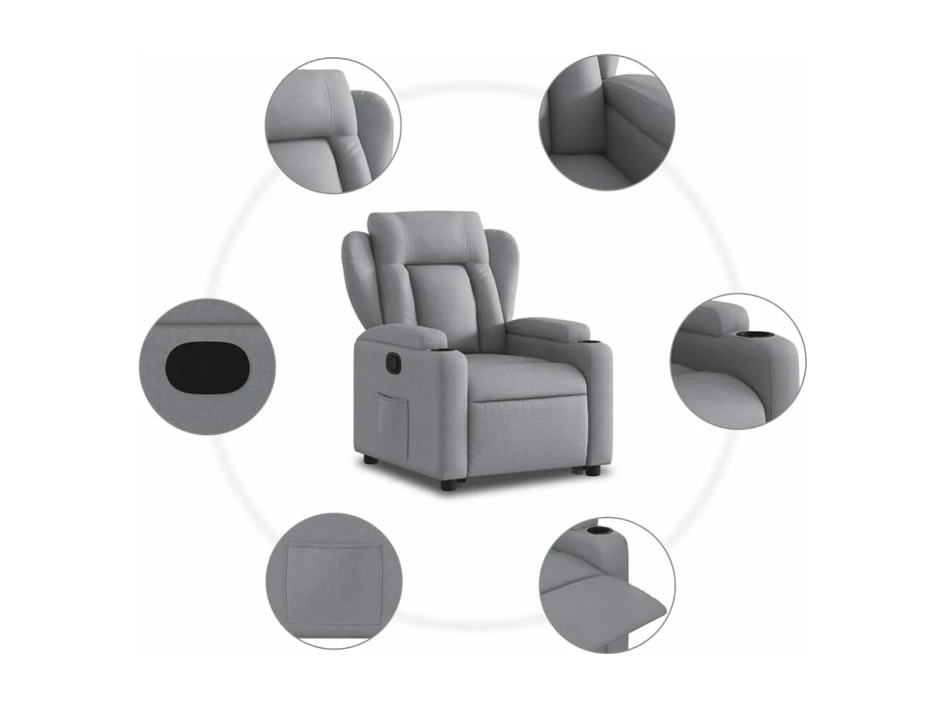 Fauteuil inclinable Gris clair Tissu