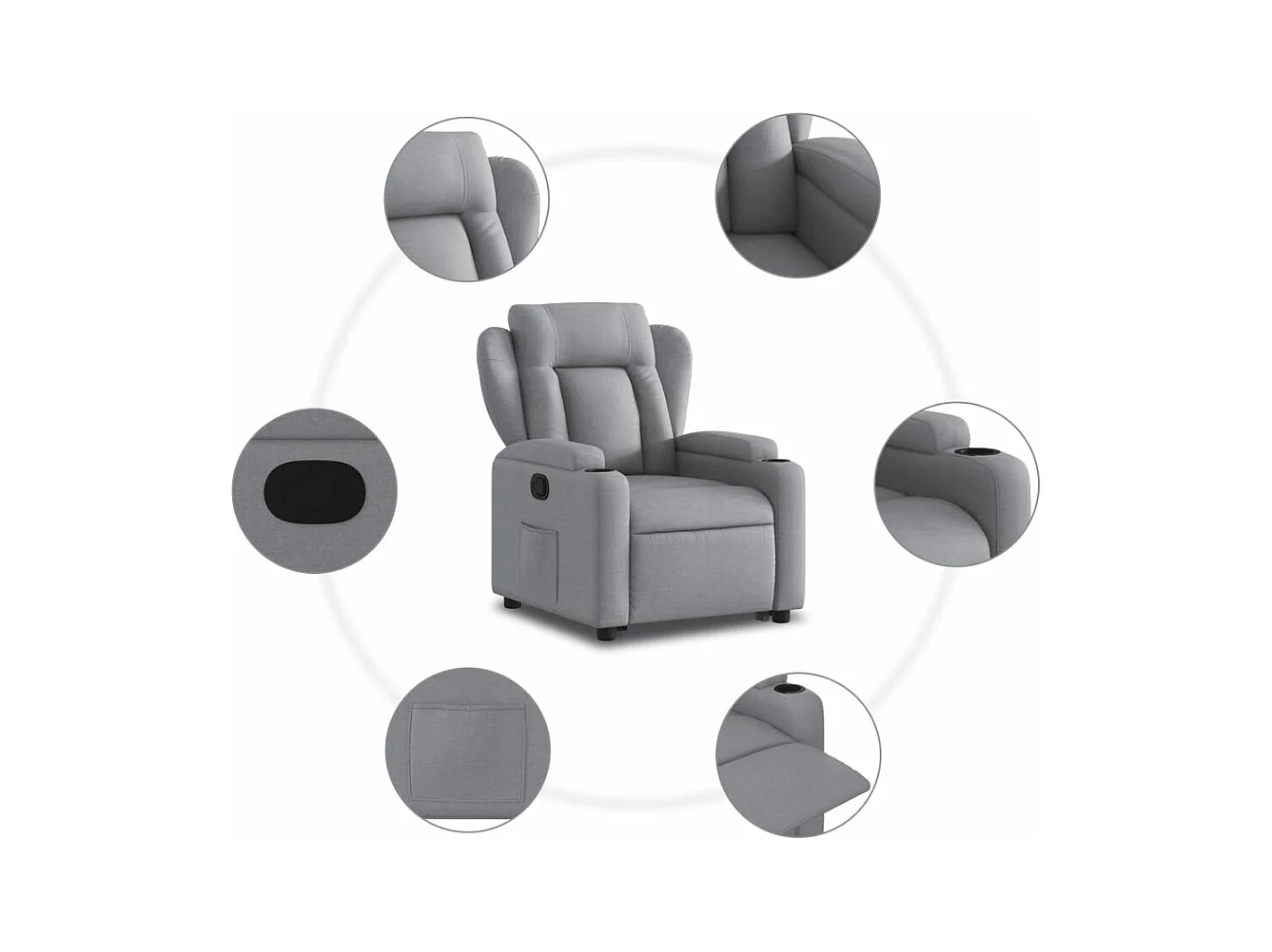 Fauteuil inclinable Gris clair Tissu