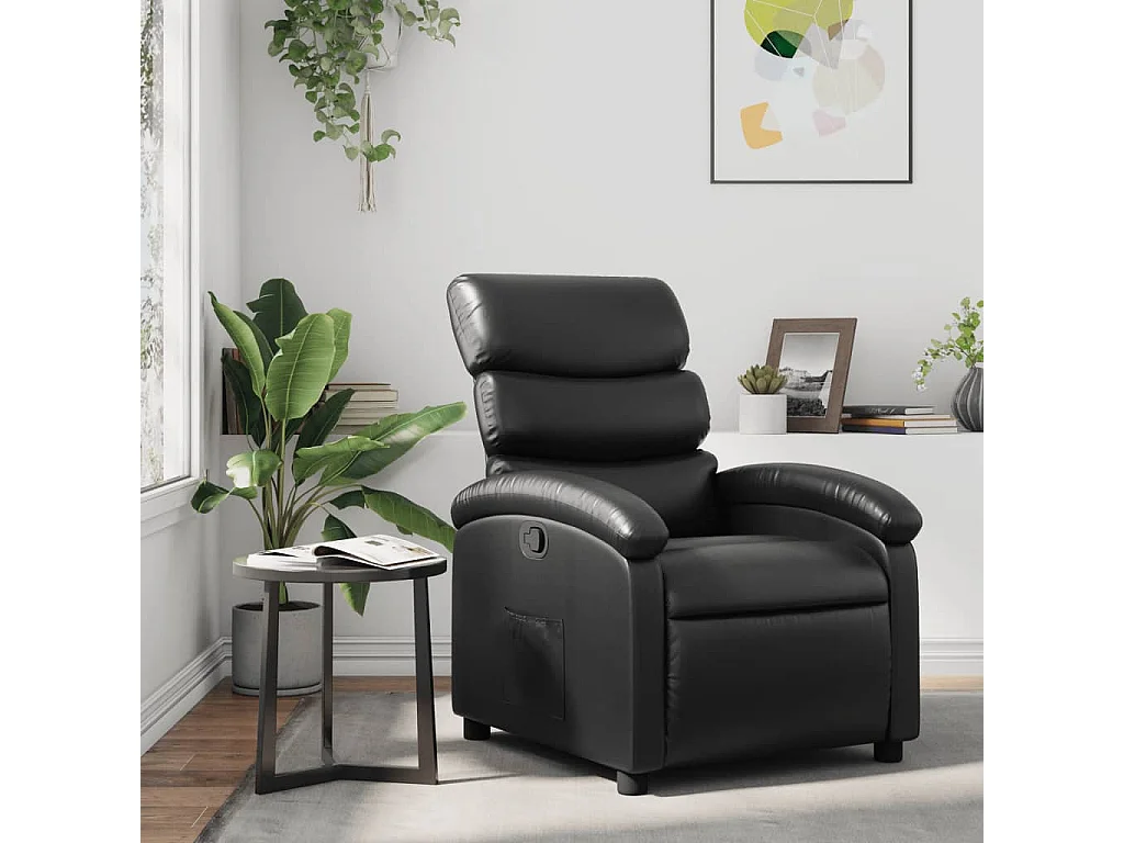 Fauteuil inclinable Noir Similicuir