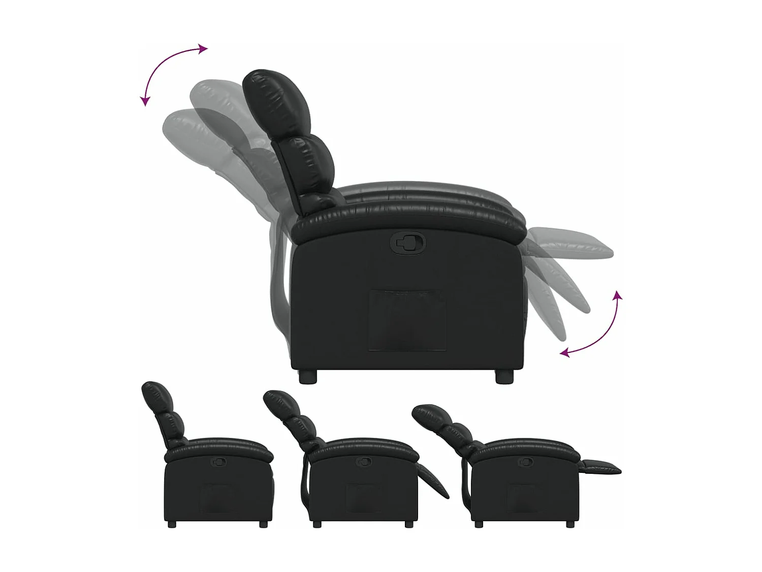Fauteuil inclinable Noir Similicuir