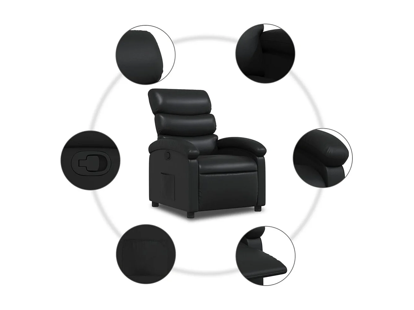 Fauteuil inclinable Noir Similicuir