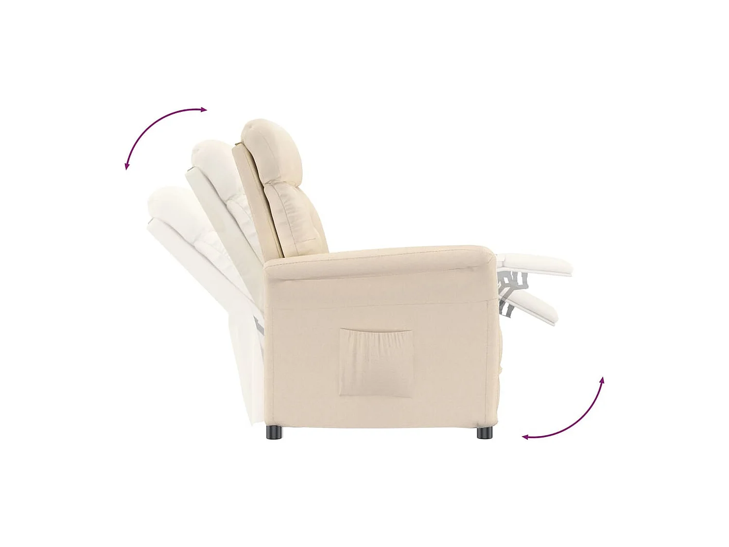 Fauteuil inclinable Beige Tissu microfibre