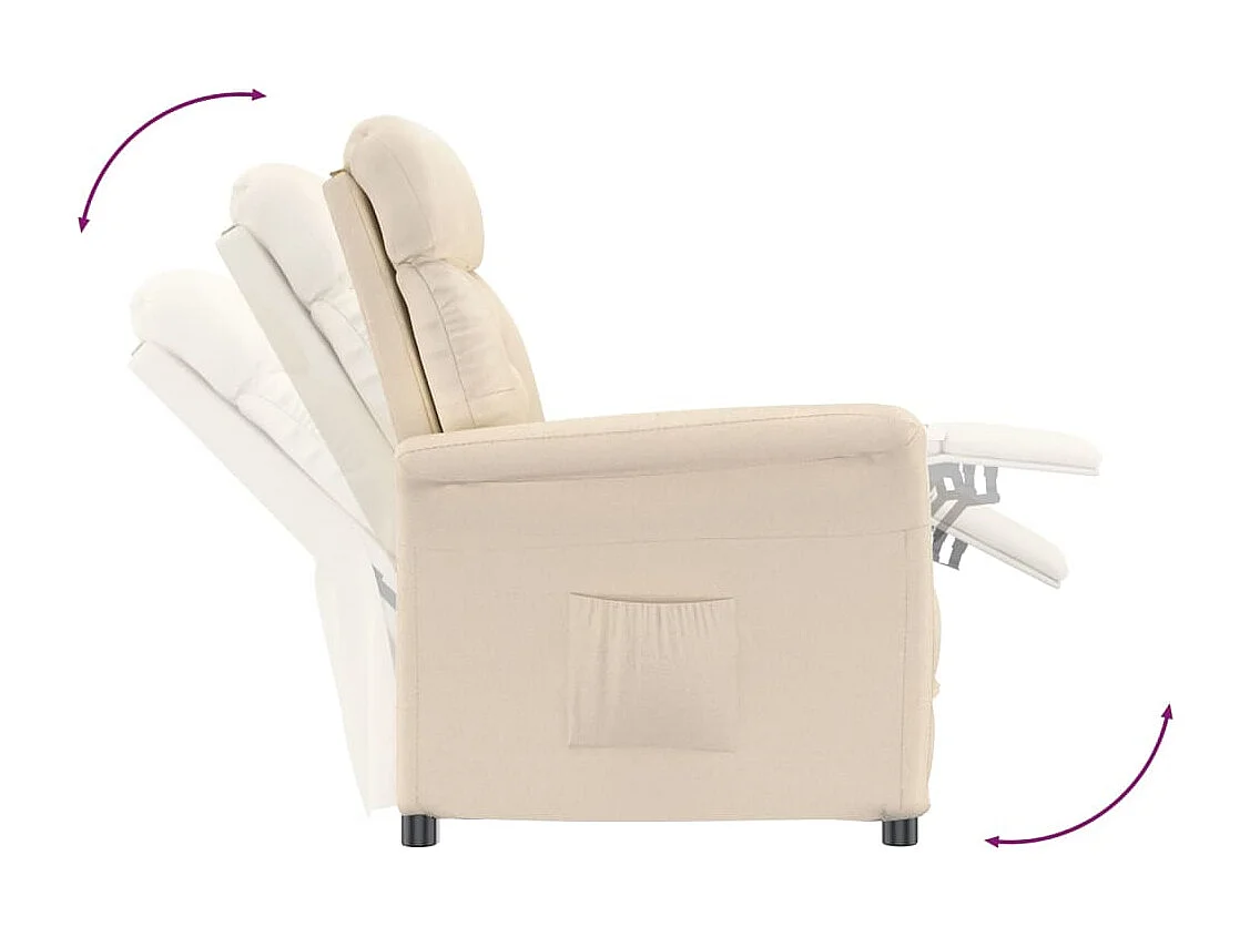 Fauteuil verstelbaar microvezelstof beige