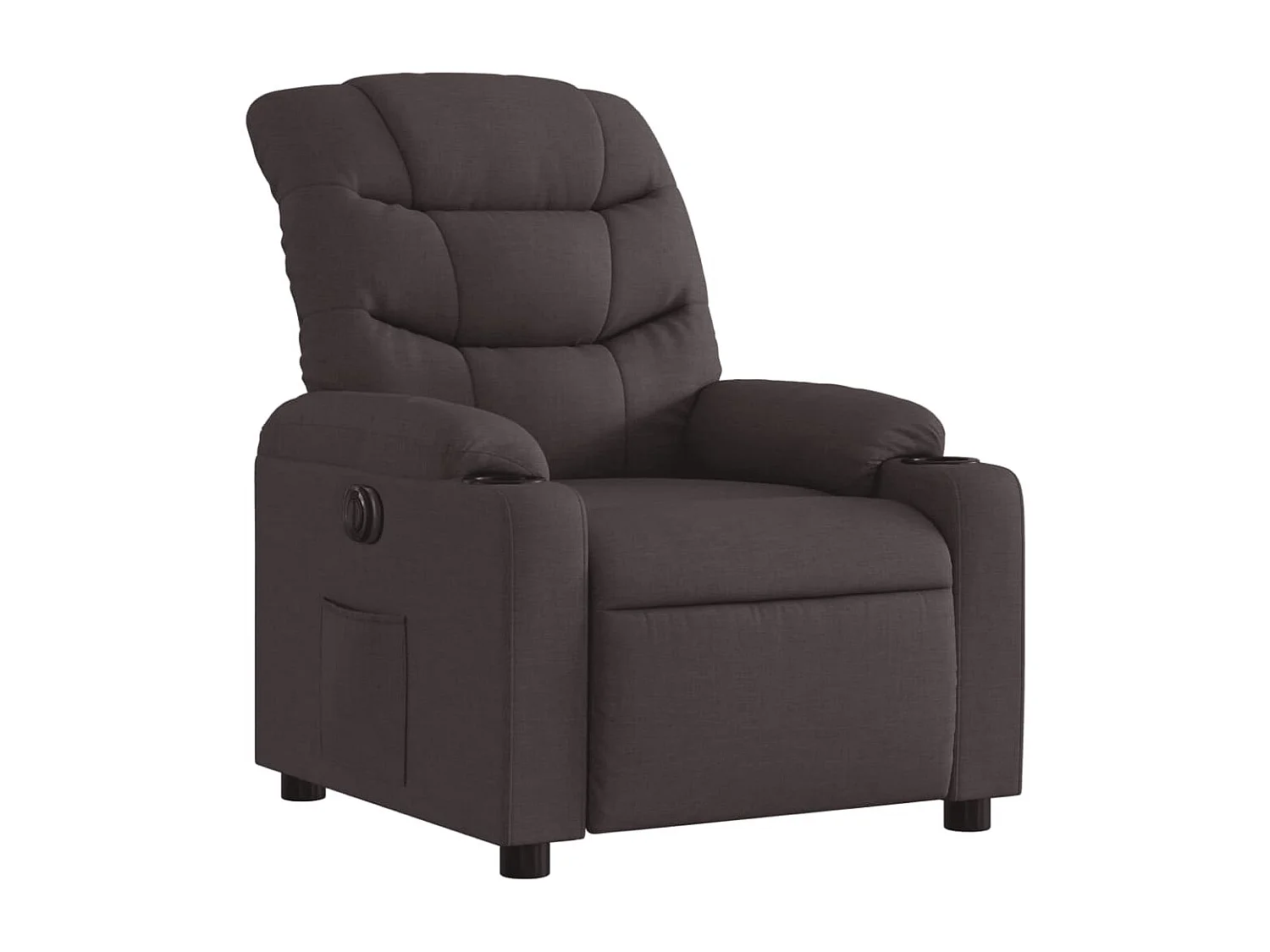 Fauteuil inclinable électrique Marron foncé Tissu