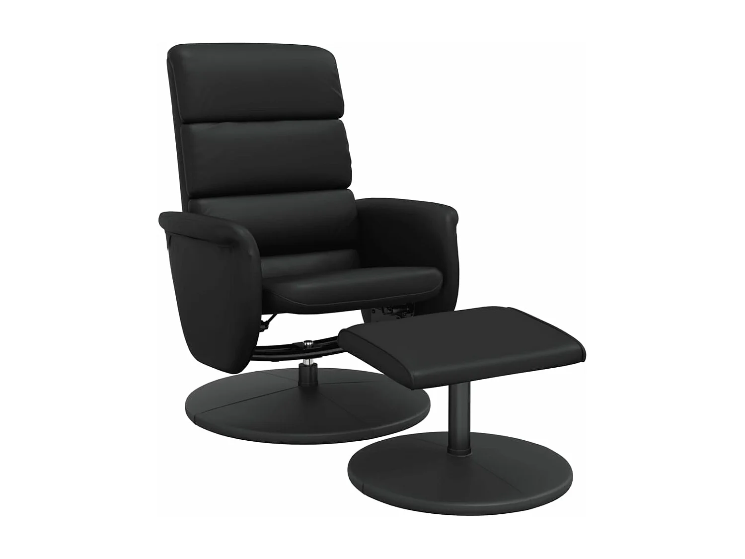Fauteuil inclinable avec repose-pied noir similicuir