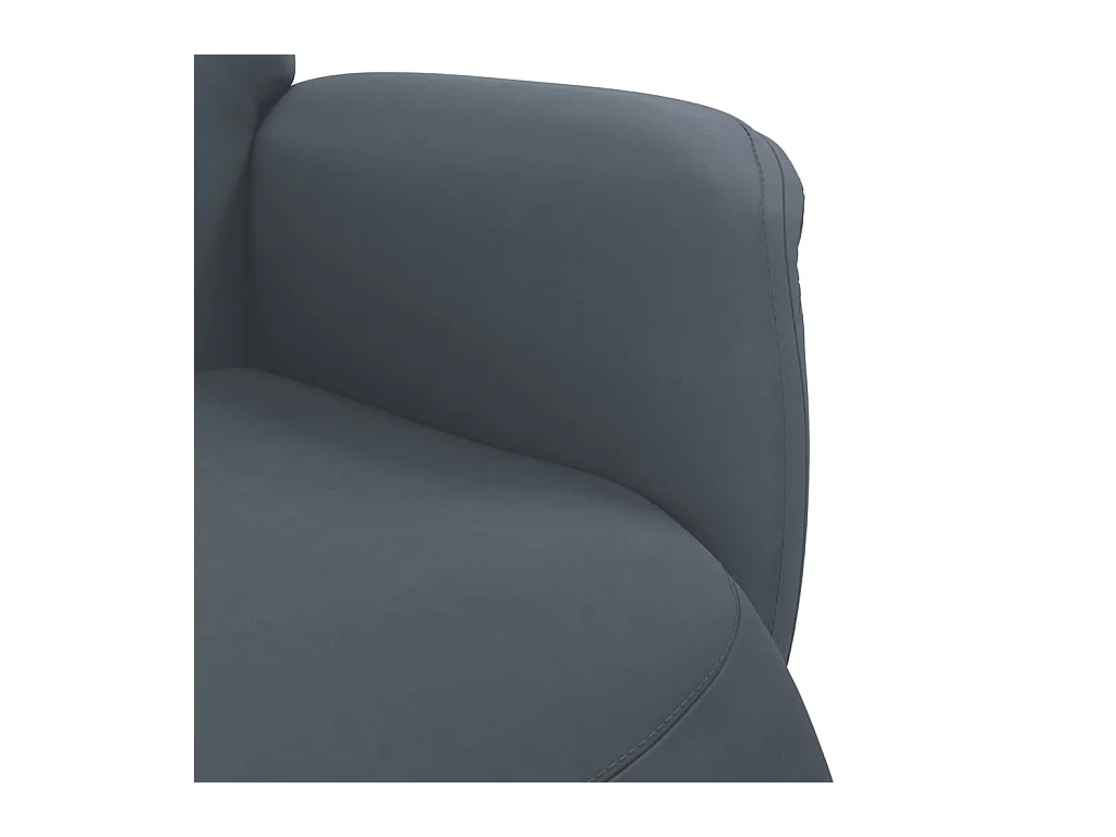 Fauteuil inclinable avec repose-pied gris foncé velours