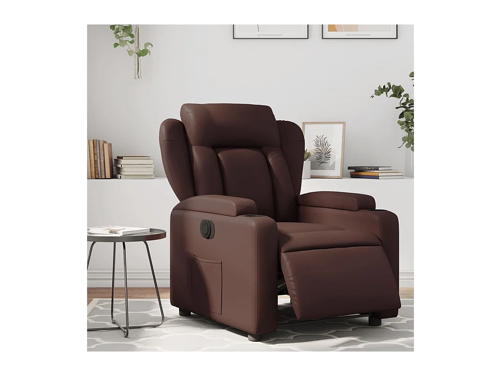 Fauteuil inclinable électrique Marron Similicuir